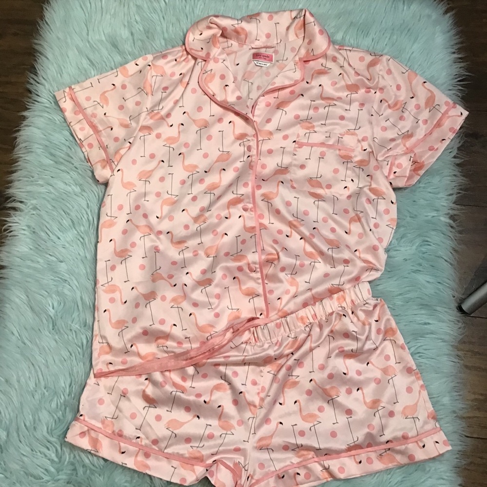 Kate Spade Pink Flamingo Pajama Set size XL